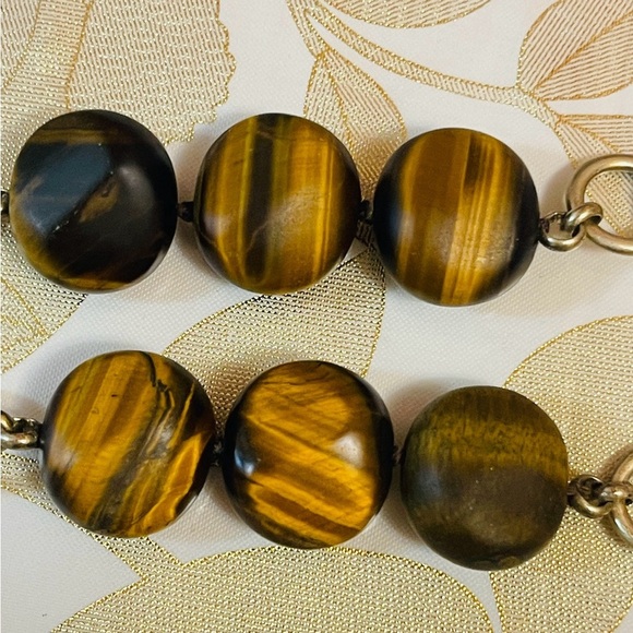 Vintage Kenneth Cole Belt / Necklace -tiger Eyes Gemstones - Adjustable - Picture 4 of 8